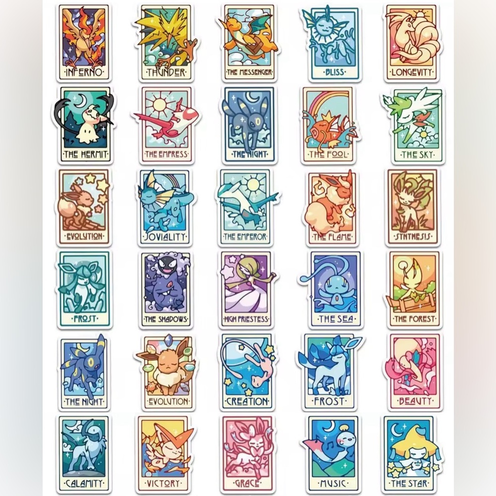 Pokemon Tarot Sticker Set - Colorful Collection - Picture 5 of 6